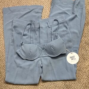 Princess Polly Dusty Blue Bra & Trouser Set